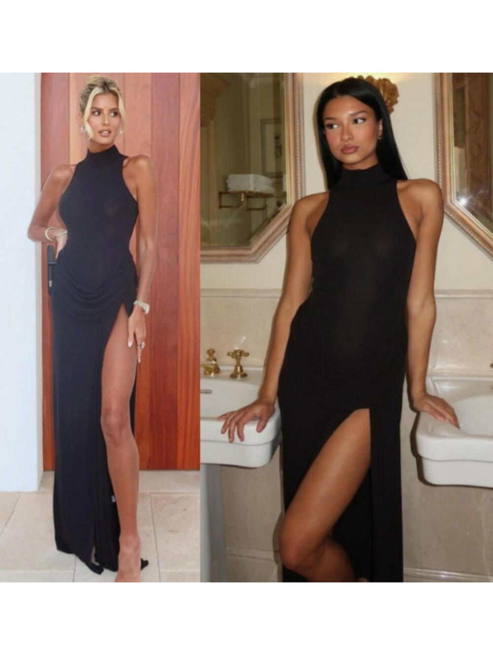 Helsa The Ophelia Maxi Dress Black Sleeveless Draped Size S NWT $359MSRP